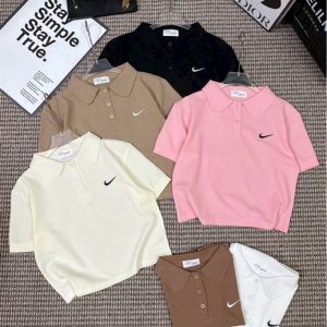 Áo cổ bẻ cá sấu Croptop