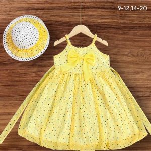 Đầm 2 dây bé gái kèm nón 9 -20
