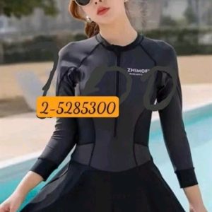 Váy bơi liền tay dài xanh than 15-55kg - cái