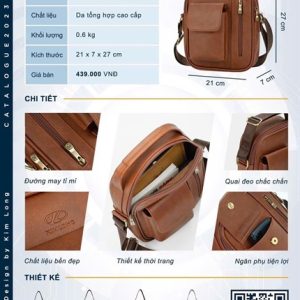 Balo Kim Long 21x7x 27cm - cái