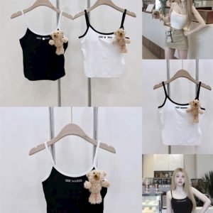 Áo 2 dây có mút ngực kèm gấu - cái