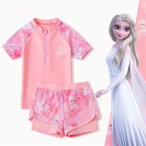 Bộ đồ bơi elsa Hồng 15-55kg - bộ