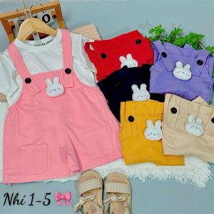Yếm áo cát nhí bé gái kèm gấu 1-5