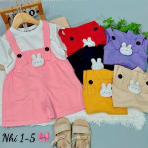 Yếm áo cát nhí bé gái kèm gấu 1-5